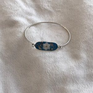 Silver flower bangle